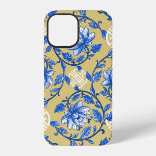 Vintage Blue and Gold Floral Chinoiserie iPhone 12 Case