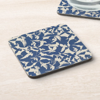 Vintage Blue and White Birds Japanese Art Coaster