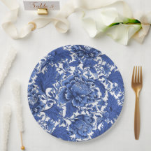 Vintage Blue and White Chintz Traditional