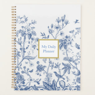 Vintage Blue and White Floral Chinoiserie Planner