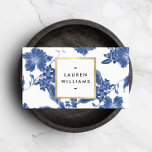 Vintage Blue and White Floral Pattern Business Card<br><div class="desc">A vintage blue and white floral pattern is made modern when combined with a faux metallic gold framed box containing your name or business name on this elegant business card design. The blue and white art is classic and timeless, giving your brand identity a glamourous aesthetic. Design by 1201AM Design...</div>