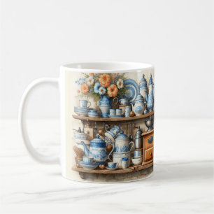 Vintage Blue and White Kitchen Coffee Mug