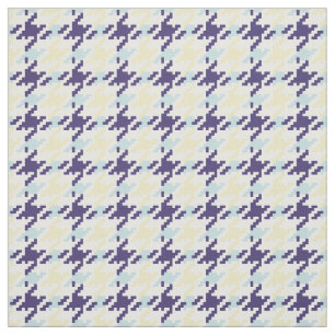 Vintage blue and yellow houndstooth plaid pattern fabric