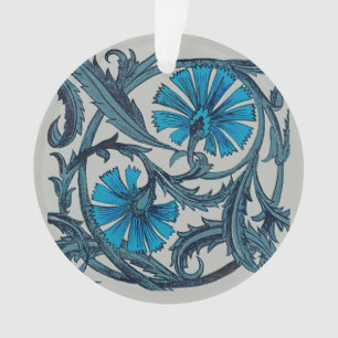 vintage blue antiflower graphic