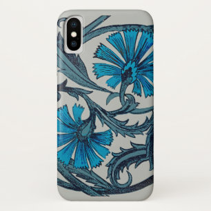 Vintage Blue Antique Flower art rustic Tile Decor Case-Mate iPhone Case