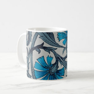 Vintage Blue Antique Flower art rustic Tile Decor Coffee Mug