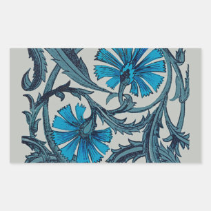 Vintage Blue Antique Flower art rustic Tile Decor Sticker