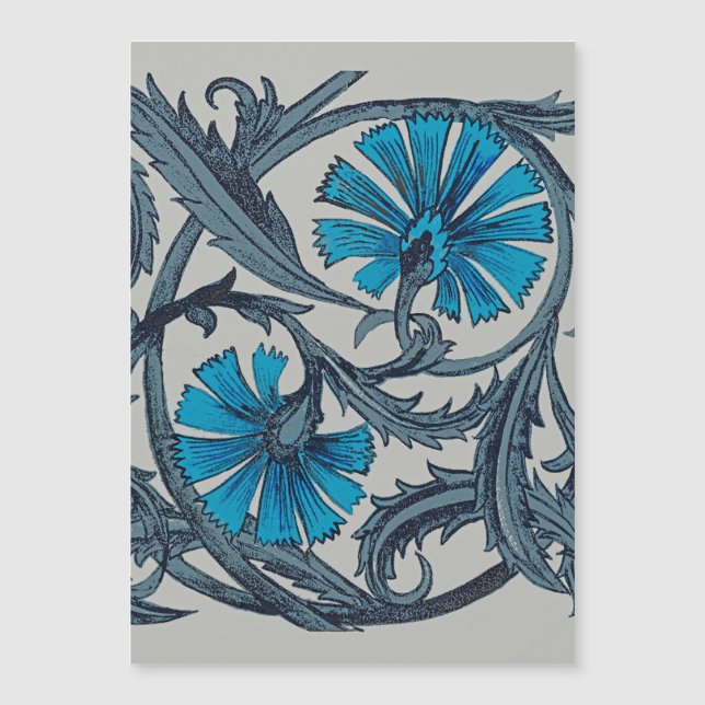 vintage blue antique flower arts crafts rustic (Front)