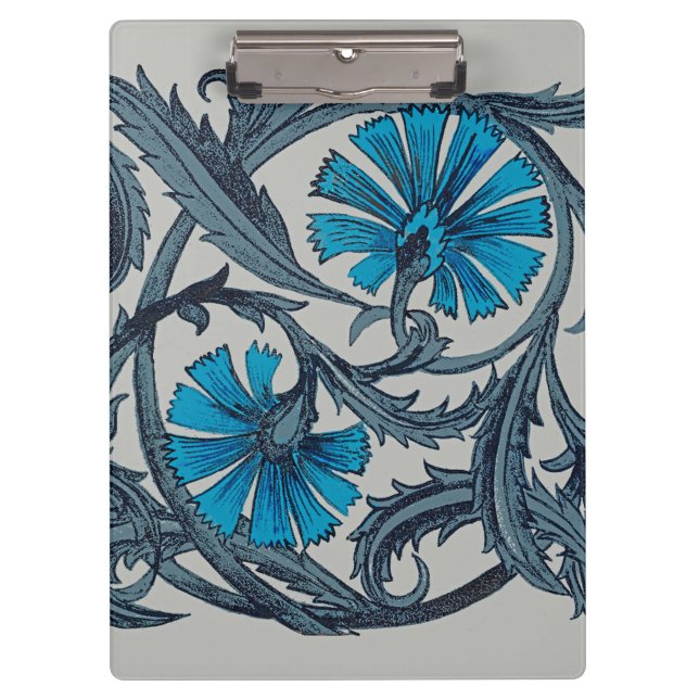 vintage blue antique flower arts crafts rustic clipboard (Front)