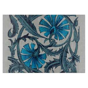 vintage blue antique flower arts crafts rustic cutting board