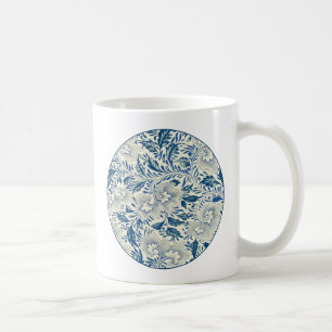 Vintage Blue Asian Floral: Antique Chinoiserie Coffee Mug