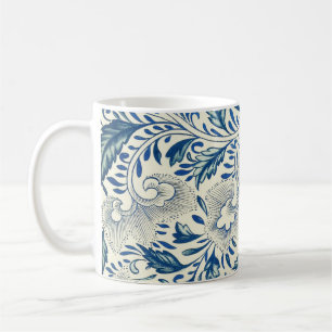Vintage Blue Asian Floral: Antique Chinoiserie Coffee Mug