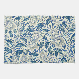 Vintage Blue Asian Floral: Antique Chinoiserie Kitchen Towel