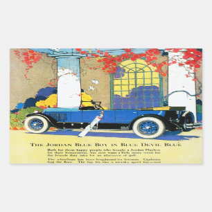 Vintage Blue Automobile Ad Sticker