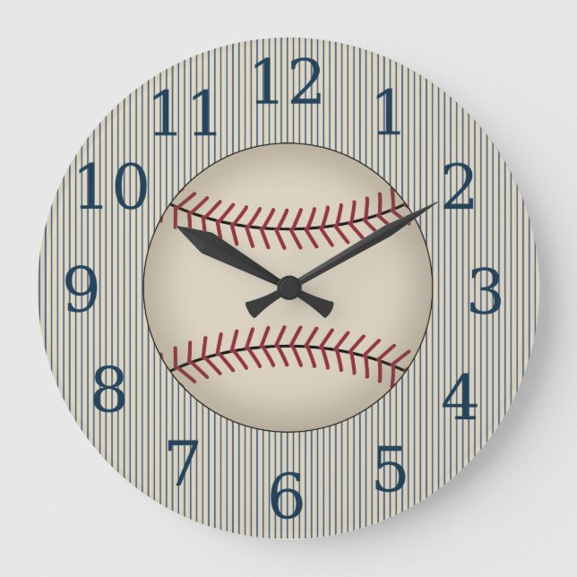 Vintage Blue Baseball Wall Clock Gift (Front)