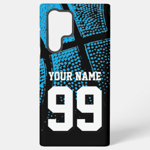 Vintage blue basketball jersey number custom samsung galaxy case