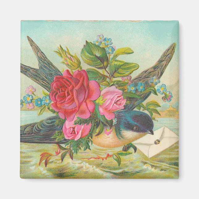 Vintage Blue Bird Magnet (Front)