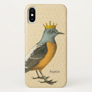 Vintage Blue Bird with Gold Crown Case-Mate iPhone Case
