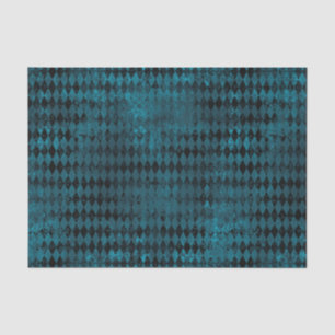 Vintage Blue & Black Harlequin Pattern Tissue Paper