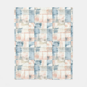 Vintage Blue & Blush Painterly Fleece Blanket