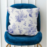 Vintage Blue Botanical Fall  Throw Pillow<br><div class="desc">Vintage Blue Botanical Fall Throw Pillow</div>
