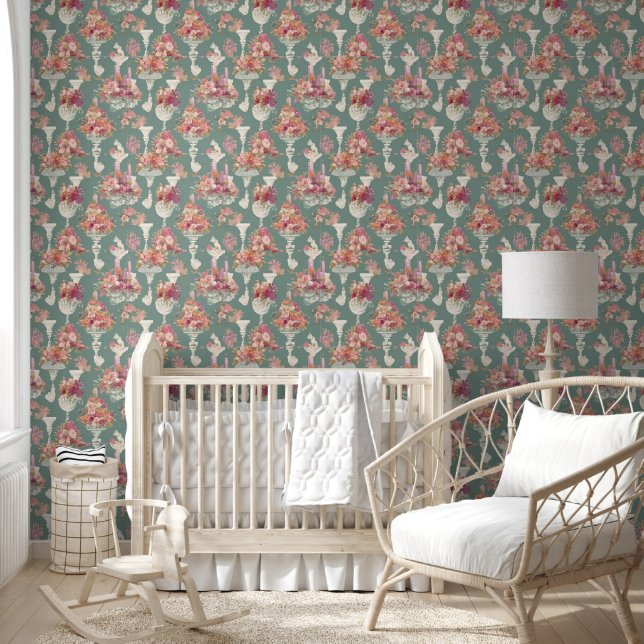 Vintage Blue Bouquet Wallpaper (Kids)