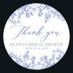 Vintage Blue Bridal Shower Thank You Stickers<br><div class="desc">Vintage Blue Bridal Shower Thank You Stickers</div>