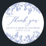 Vintage Blue Bridal Shower Thank You Stickers<br><div class="desc">Vintage Blue Bridal Shower Thank You Stickers</div>