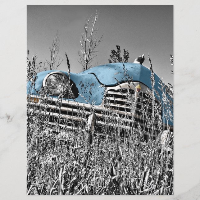 vintage blue car (Front)