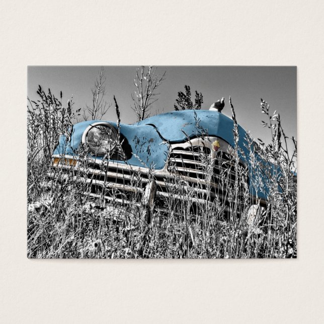 vintage blue car (Front)