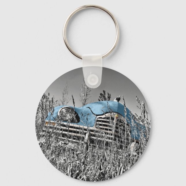 vintage blue car keychain (Front)