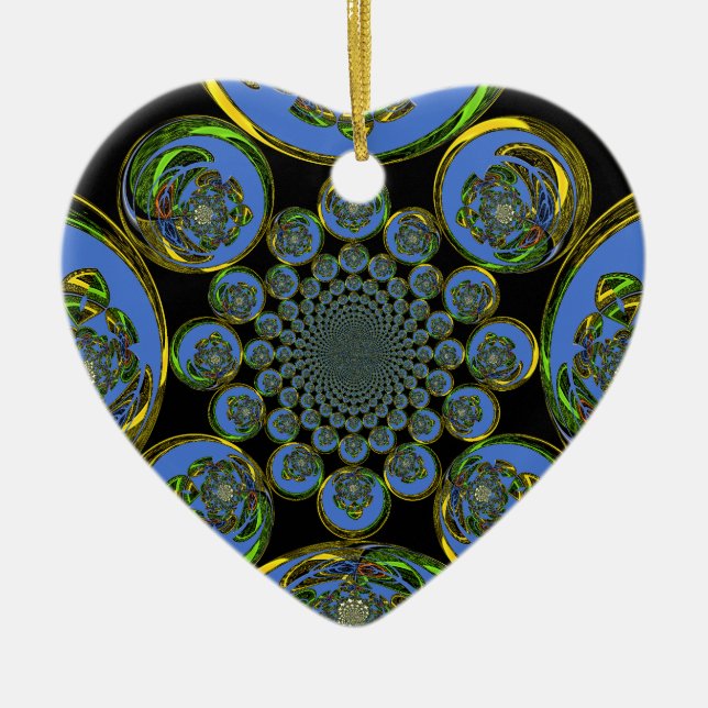 Vintage Blue Ceramic Ornament (Front)
