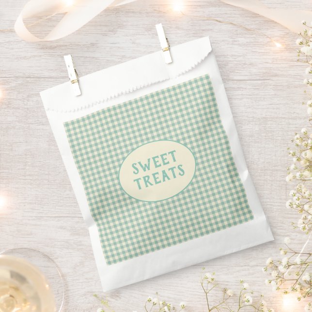 Vintage Blue Chequerboard Pattern Custom  Favour Bag (Clipped)