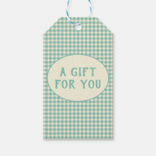 Vintage Blue Chequerboard Pattern Custom  Gift Tags