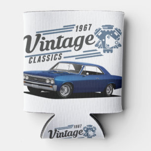 Vintage Blue Chevelle Can Cooler