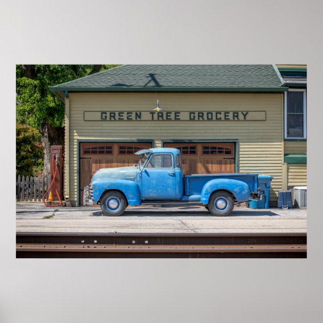 Vintage Blue Chevy Poster (Front)