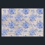 Vintage Blue Chinoiserie Flower Bouquet Decoupage Tissue Paper<br><div class="desc">Beautiful chinoiserie-inspired design featuring elegant botanical floral elements in delft blue and white</div>