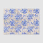 Vintage Blue Chinoiserie Flower Bouquet Decoupage Tissue Paper<br><div class="desc">Beautiful chinoiserie-inspired design featuring elegant botanical floral elements in delft blue and white</div>