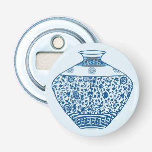 Vintage Blue Chinoiserie Vase Ginger Jar Bottle Opener