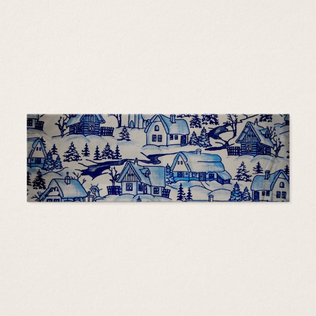 Vintage Blue Christmas Holiday Village (Front)