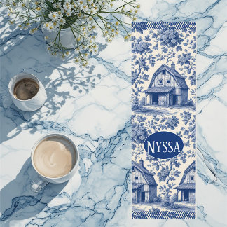 Vintage Blue Cottage French Toile Parisian Charm Yoga Mat