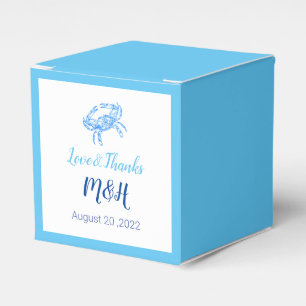 Vintage blue crab for weddings   favor box