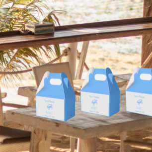 Vintage blue crab for weddings   favor box