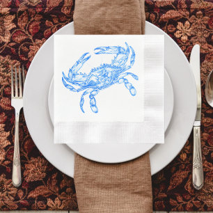Vintage  blue  crab napkin