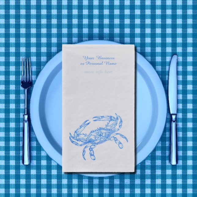 Vintage  blue  crab personalized napkin (Creator Uploaded)
