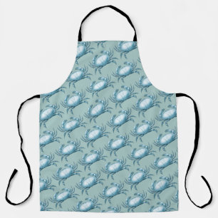 Vintage Blue Crab Whimsical Crabby Pattern  Apron