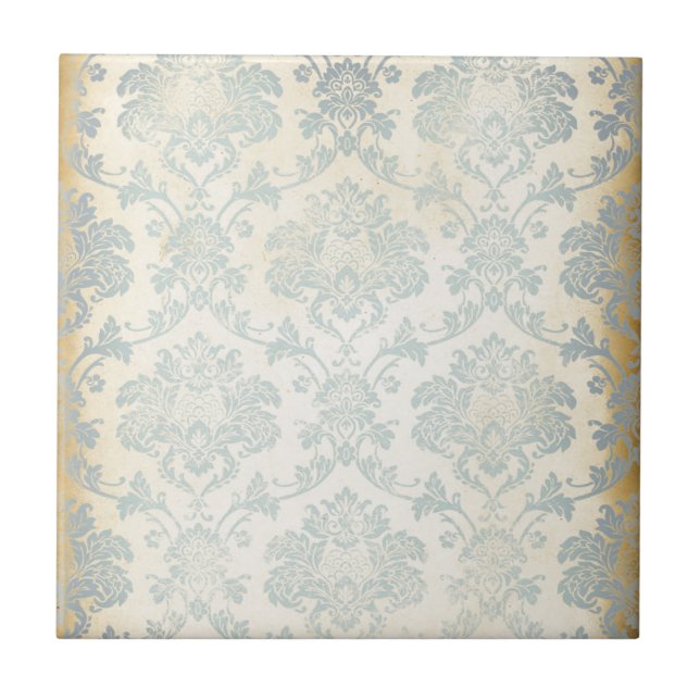 Vintage Blue Damask Tile (Front)