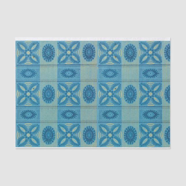 Vintage Blue designs Tissue Paper (Front)