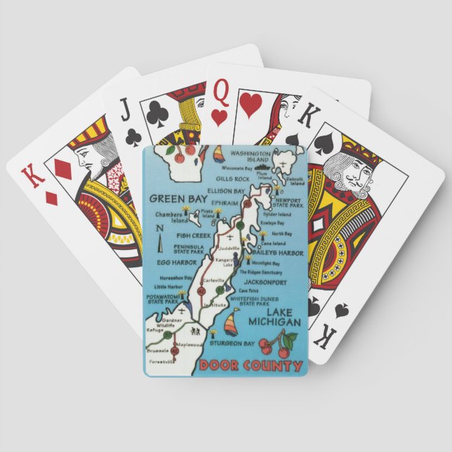  Vintage Blue Door County Playing Cards (Back)