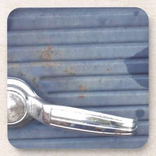 Vintage Blue Door, Silver Handle Coaster